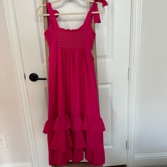 Women's Bustier Midi Sundress NWOT Small with bow ties at shoulder - Picture 8 of 11